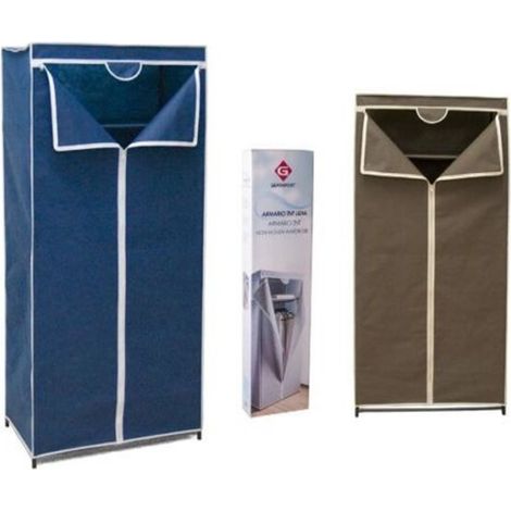 TrAdE Shop Traesio - Armadio Guardaroba Tessuto Appendiabiti Acciaio Smontabile Abiti Ripiano -