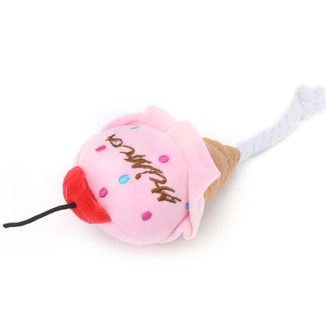 Peluche Glace pour Animaux de Compagnie - Jouet Doux et Moqueur pour Chiots - Rose (1/5)