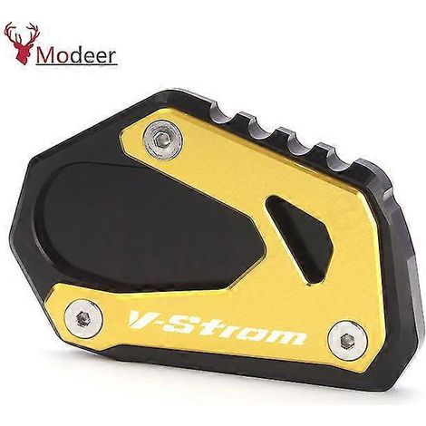 Seitenständer-Verlängerungsplatte für Suzuki V-Strom 1000, V-Strom 1000/XT, DL 1000, DL 1000 (2014–2021) – V-Strom-Logo, Gold