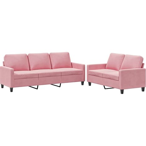 Maison Exclusive - Set di Divani 2 pz con Cuscini rosa in Velluto