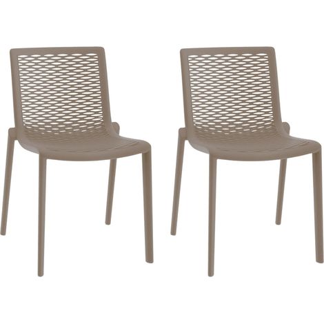 Set 2 chaises intérieur, extérieur sable NETKAT Resol (1/5)