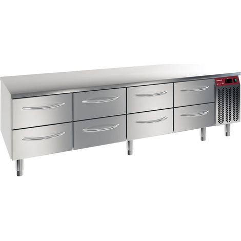 Soubassement réfrigéré 8x 1/2 tiroirs GN 1/1 - Diamond