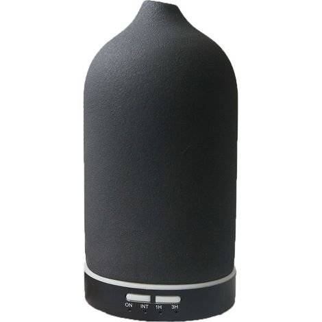 Diffuseur Huiles Essentielles - Céramique Noire - Technologie Ultrasonique - 120 ml - Arrêt Automatique - Pour Maison Bureau Yoga (1/5)