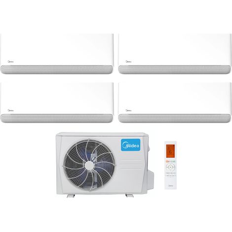 Ensemble climatiseur reversible Quari-split 2,6kw + 2,6kw + 2,6 kw + 2,6kw mural connecté BREEZELESS E - MIDEA (1/4)
