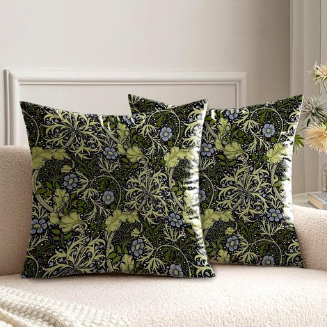 Kissenbezug 50 x 50 cm, William Morris, 2er-Set, Sofa, weicher Kissenbezug für Zuhause, Wohnzimmer, Schlafzimmer, Bett, Clic Clac