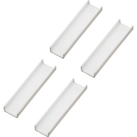 Raccord de rail à rideaux - Lot de 4 - PVC - Prolonge les rails de plafond - Installation par clic - Pour bricoleurs/extension de rail - Blanc - Taille standard - 4 pièces (1/3)