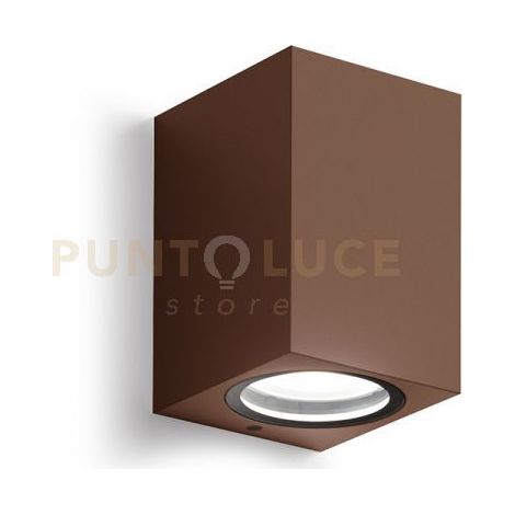 GES912- APPLIQUE RUGGINE 1 LUCE ATTACCO GU10 IP44 6,8X10CM QUADRATO