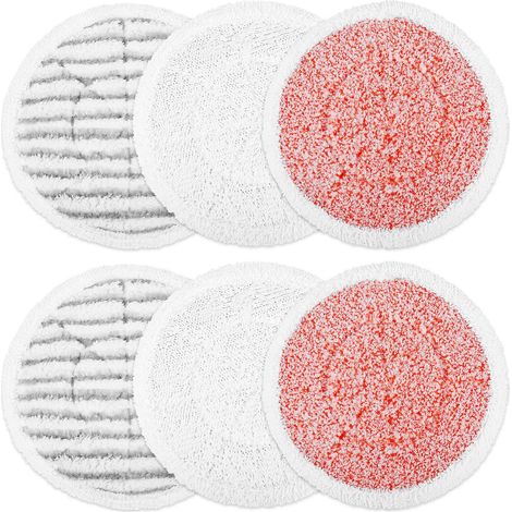 Pads de rechange pour balai vapeur Shark S6002UK, S7201UK, S8201UK – Rotatifs et réutilisables pour sols durs (Lot de 6) (1/4)
