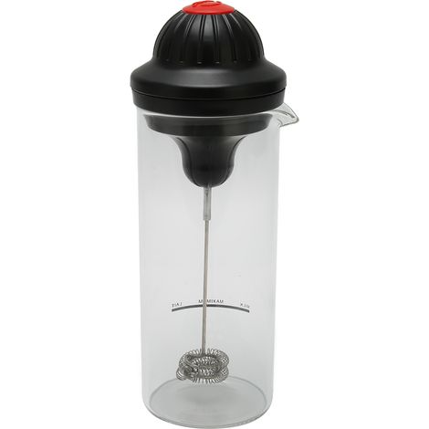 Mousseur à lait électrique portatif, alimenté par batterie, avec tasse en verre résistant à la chaleur, adapté aux œufs, au lait et au café.