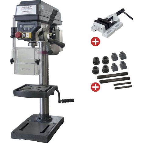 Perçeuse d'établi jusque ø 16 mm CM2 500W 230V affichage digital + étau de perçage + jeu de boulons Optidrill D17PRO 230V PACK (1/4)