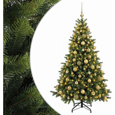 vidaXL Artificial Christmas Tree with Bauble 180 cm 300 LEDs (1/5)