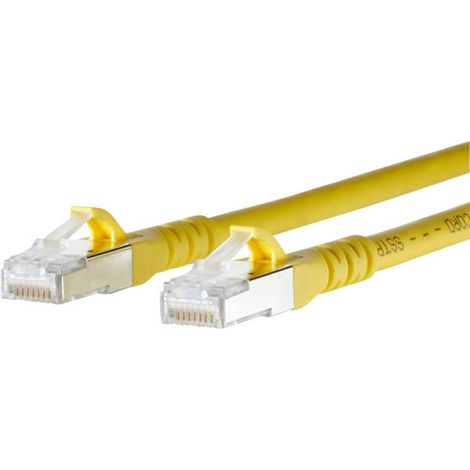 Metz Connect 1308451077-E RJ45 Câble réseau, câble patch CAT 6a S/FTP 1.00 m jaune avec cliquet d'en (1/2)
