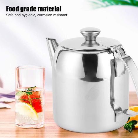 Bouilloire JeiibrZui Flötenkessel en acier inoxydable - 2,5 L - 1 pièce - Aspect pierre naturelle avec poignée en bois - Compatible induction et gaz (1/5)