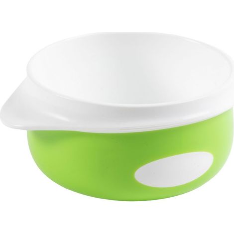 Assiette creuse pour enfants en plastique, sans BPA, lavable et réutilisable, de forme arrondie (1/4)