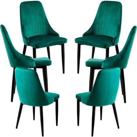 Packs Sillas Comedor - Pack 6 Sillas Kan Terciopelo - Verde (1/5)