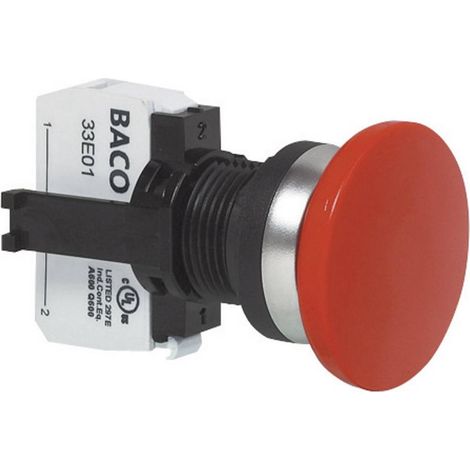 BACO L21AD01C Interruttore di arresto di emergenza Anello frontale in plastica, cromato 600 V 10 A 1 NC IP69K 1 pz. (1/2)