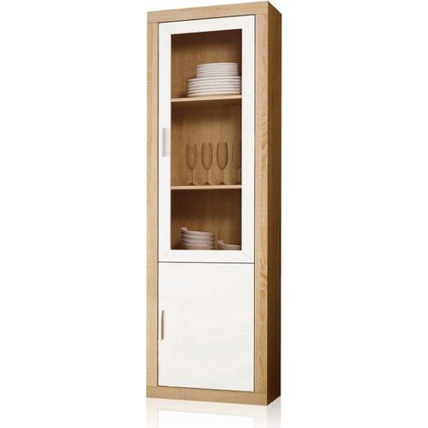 Vitrina alta de salón con gran capacidad 193,2 cm Nuka Cambria - Blanco (ancho) x 193,2cm (alto) (1/5)