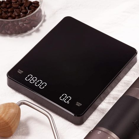 Balance à café numérique avec minuterie, balance goutte à goutte, balance de cuisine, balance Espresso, minuterie automatique, 3000 G (balance à café) (1/5)