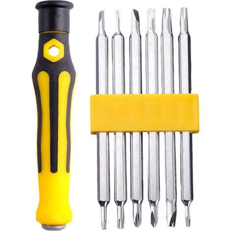Jeu de tournevis avec embouts Torx en Y et en U et embouts plats outil de réparation multifonction pour appareils électroniques et travaux de précision couleurs variées (1/5)