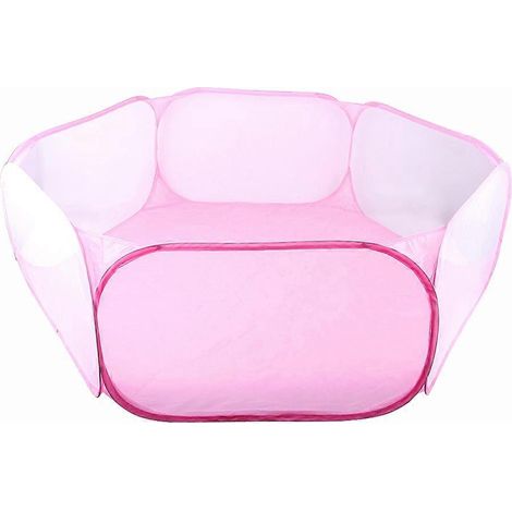 Barrière de jeu hexagonale pour enfants, tente rose pliable, parc de sécurité avec clôture, 6 panneaux, espace de jeu intérieur/extérieur, accessoire bébé pratique, portable et robuste, 140cm de diamè (1/5)