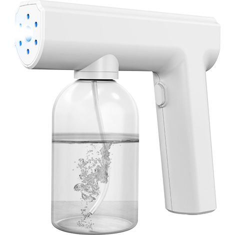 Pulvérisateur de désinfection mains libre rechargeable Type C spray nanométrique 1500mAh 90 minutes autonomie ABS blanc 17cm