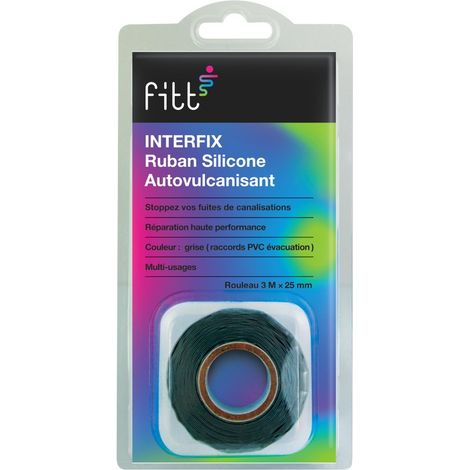 Interplast – Ruban silicone autovulcanisant – Collier de réparation pour canalisations – Résistant de -40 °C à +30 °C – Longueur 3 m, largeur 3 cm