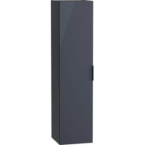 Vitra S20 Square Wall Hung 1-Door Tall Unit 350mm Wide - High Gloss Anthracite