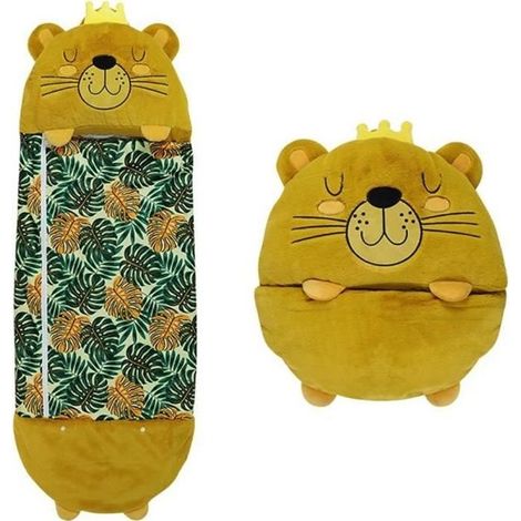 Sac de Couchage Enfant Tigre - Mignon et Douillet - Fourrure de Lapin et Coton - Rectangulaire (1/4)