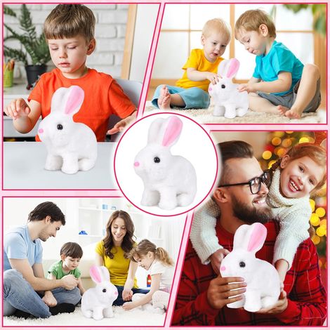 Jouet en peluche lapin électrique de Pâques, jouet lapin, lapin interactif, lapin de Pâques avec sons et oreilles mobiles pour cadeau de Pâques, enfants, garçons et filles (1/5)