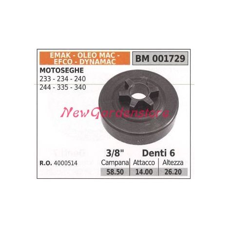Pignone EMAK motore motosega CS 233 234 240 244 335 340 3/8' denti 6 001729