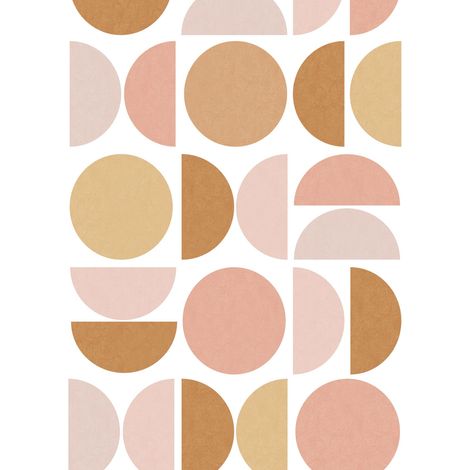 papier peint panoramique formes géométriques rose clair et beige - ESTAhome (1/5)
