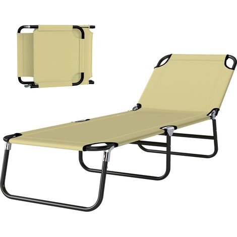Mobilier de jardin, extérieur, terrasse, acier, tissu, réglable, dossier, 188x56x28 cm, beige, déco maison, aménagement intérieur (1/5)