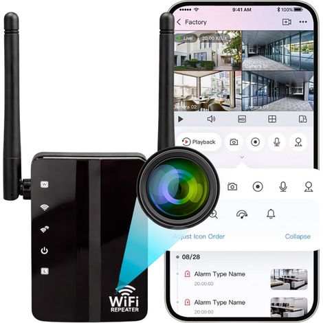 Minikamera im WFWE27 WLAN-Signalverstärker