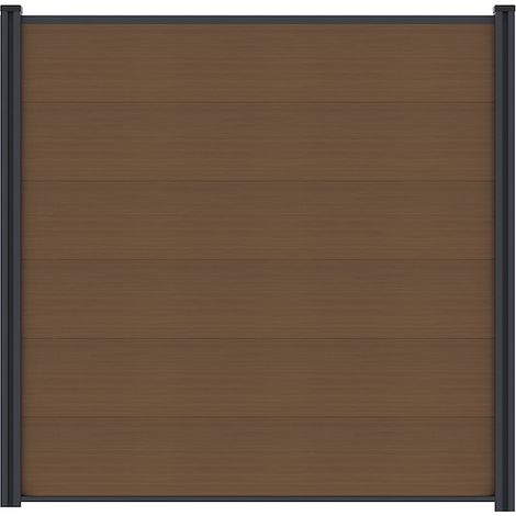 MAX-XL WPC-Steckzaun, teak 175 x 172 cm