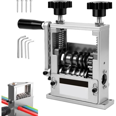 Macchina spelafili manuale, 6 fori, con manovella, per cavi da 3-17 mm, macchina spelafili 2 in 1, con 6 canali e 5 lame, utensile spelafili manuale o elettrico, argento (1/5)