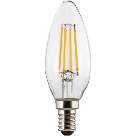 AMPOULE FILAM. LED, E14, 470LM REMPL.40W, AMP. BOUG. BLC CHD, TRANSP. XAVAX (1/5)