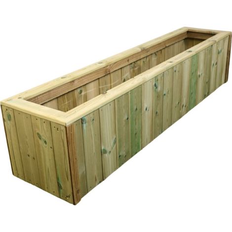 Multi Pack of 3 - T&G Wooden Planter Trough - L40 X W150 X H40 cm - Assembled