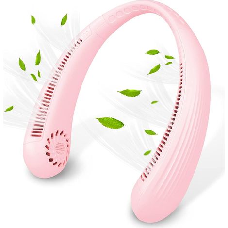 Ventilateur de cou portable wxsp, ventilateur mains libres sans pales, ventilateur personnel portable rechargeable par USB avec longue autonomie, 3 vitesses réglables pour adultes (1/5)