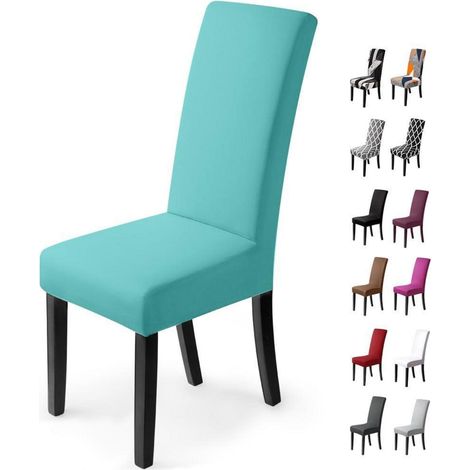 4er Set Stuhlhussen Stretch, pflegeleicht & langlebig, Pfau Blau (1/5)