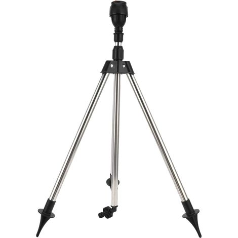 Beyamis Arroseur trépied rotatif 360° – télescopique 64-94cm, portée 10-24m, acier inoxydable, irrigation jardin/pelouse (1/5)
