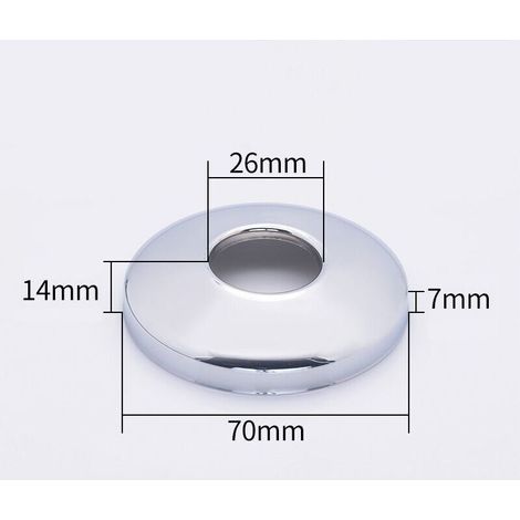26mm Collier Acier Chromé Soupape Trou Couverture Robinet Rosace 14mm Taille(10 Pcs)