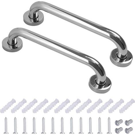 Barre d'appui en acier inoxydable pour toilettes, salle de bain, baignoire, pour personnes âgées, handicapées, enfants, femmes enceintes, 30 cm, 2 pièces (1/4)