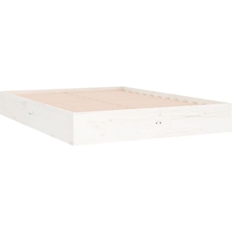Vidaxl – Cadre de lit en bois massif 120x190 cm – Design moderne – Lattes robustes pour maintien optimal – Convient aux matelas petit double (1/5)
