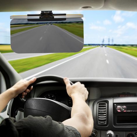 Pare-soleil pour voiture avec protection solaire Extension pare-soleil – Protection solaire lunettes miroir sécurité conduite jour nuit SUV camion (1/5)