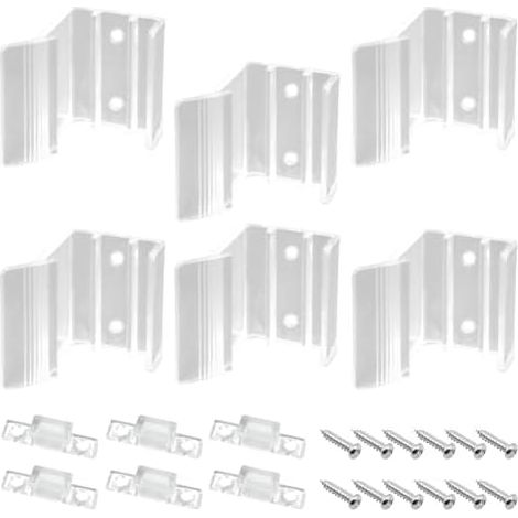 Lot de 6 loquets porte miroir coulissants universels pour coulissante en verre avec cordes métalliques, placard, camping-car, voyage Pi猫ces. - (1/5)