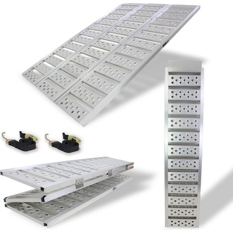 DREIBREIT by TRUTZHOLM 3-fach Auffahrrampe klappbar 175cm Tragkraft 1020kg Alu grau gelocht gerillt Verladerampe Rampe (1/5)