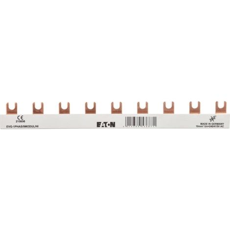 Barra colectora de conexión 1P 63A 10mm2 horquilla (9 mod.+HI) EVG-1PHAS/9MODUL/HI 215656