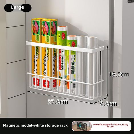 Großer weißer magnetischer Organizer zur Kühlschrankmontage, Gewürzaufbewahrung ohne Bohren