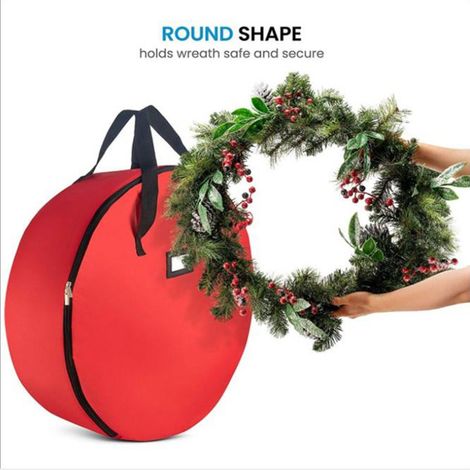 Borsa porta decorazioni natalizie - ManoMano - Organizza le tue decorazioni con una pratica borsa porta decorazioni in tessuto Oxford rosso, 91 cm (1/4)