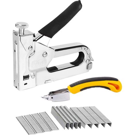 Grapadora Manual, Profesional 3 en 1 Pistola para Sparapunti, Multifunción Disparador y Dispositivo de Eliminación con Clavos 3000y para la fabricación de muebles, bricolaje (1/5)